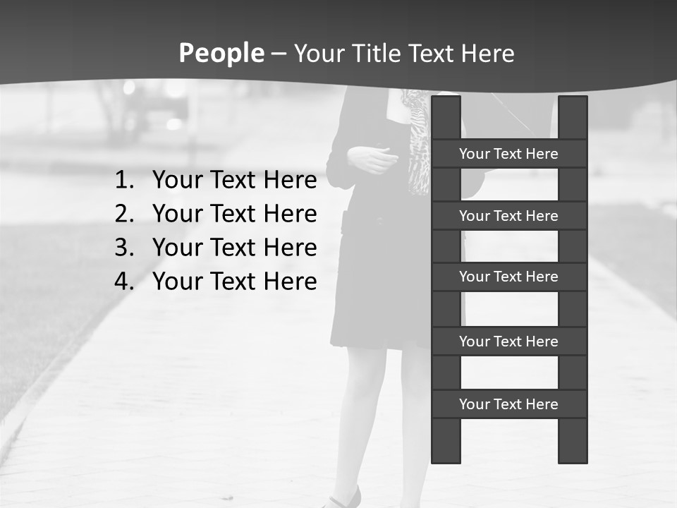 Woman Crossing Young PowerPoint Template