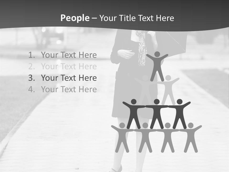 Woman Crossing Young PowerPoint Template