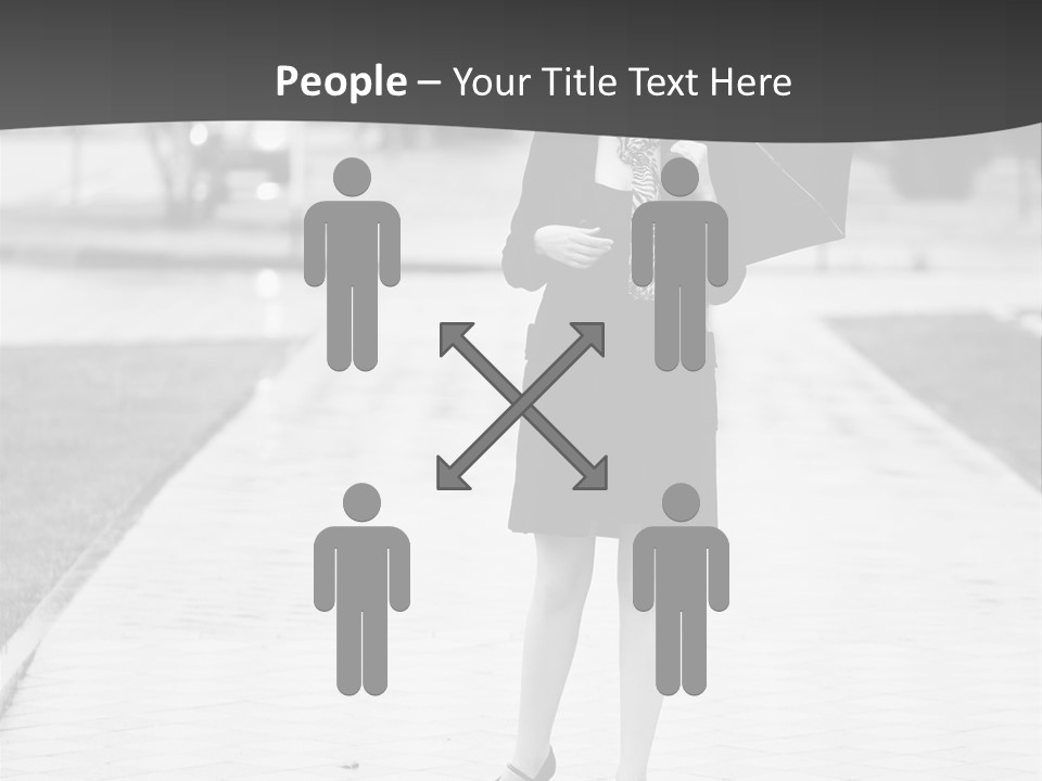 Woman Crossing Young PowerPoint Template