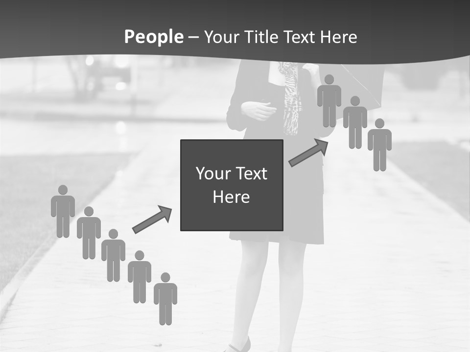 Woman Crossing Young PowerPoint Template