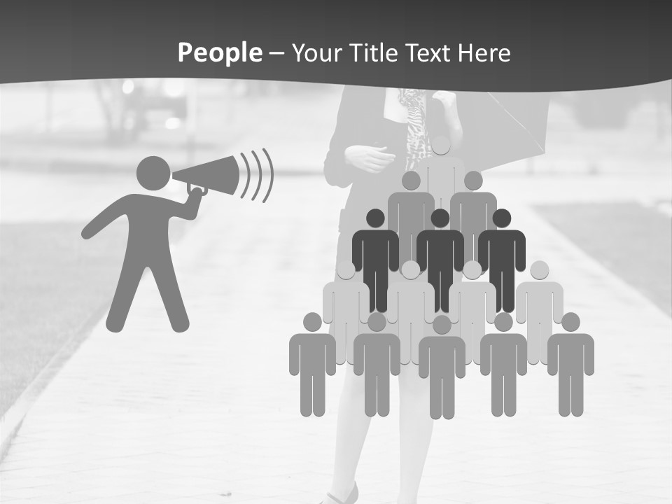 Woman Crossing Young PowerPoint Template