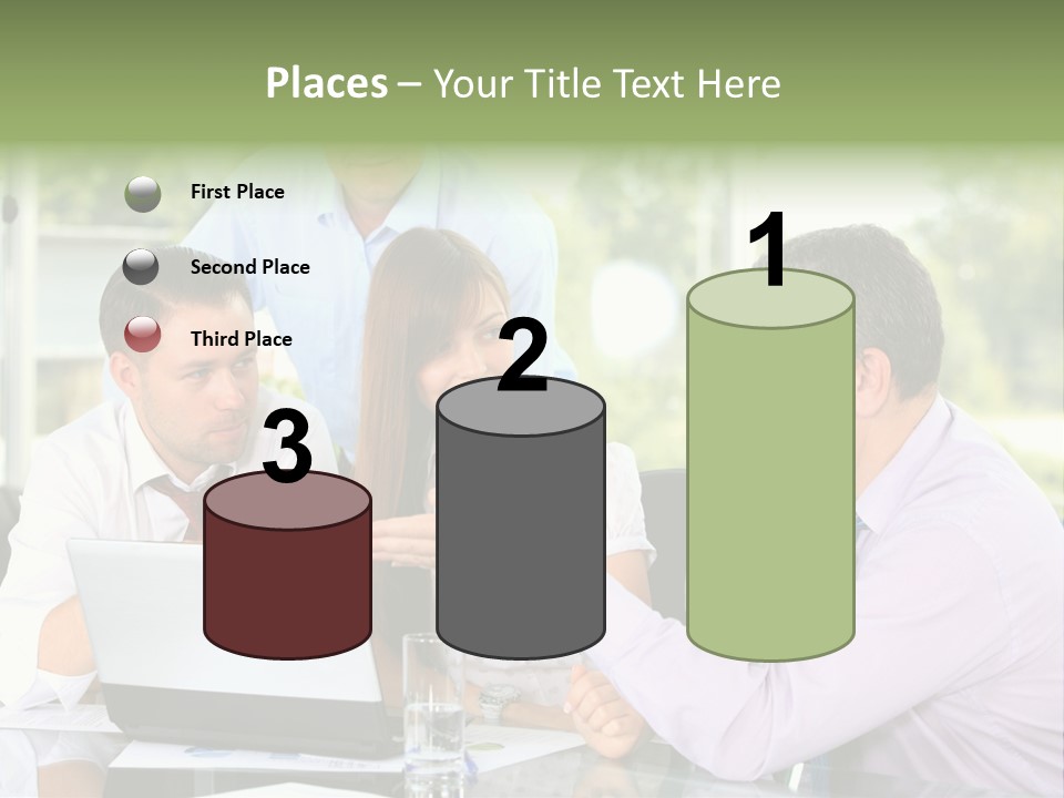 Smiling Work Laptop PowerPoint Template