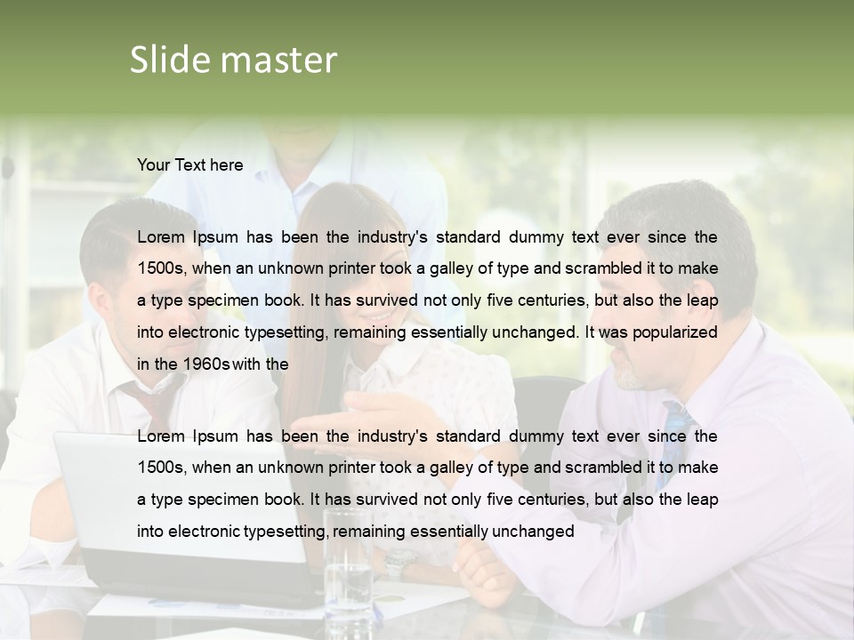 Smiling Work Laptop PowerPoint Template
