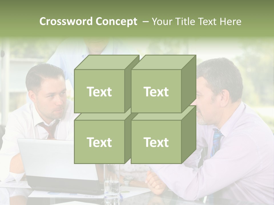 Smiling Work Laptop PowerPoint Template