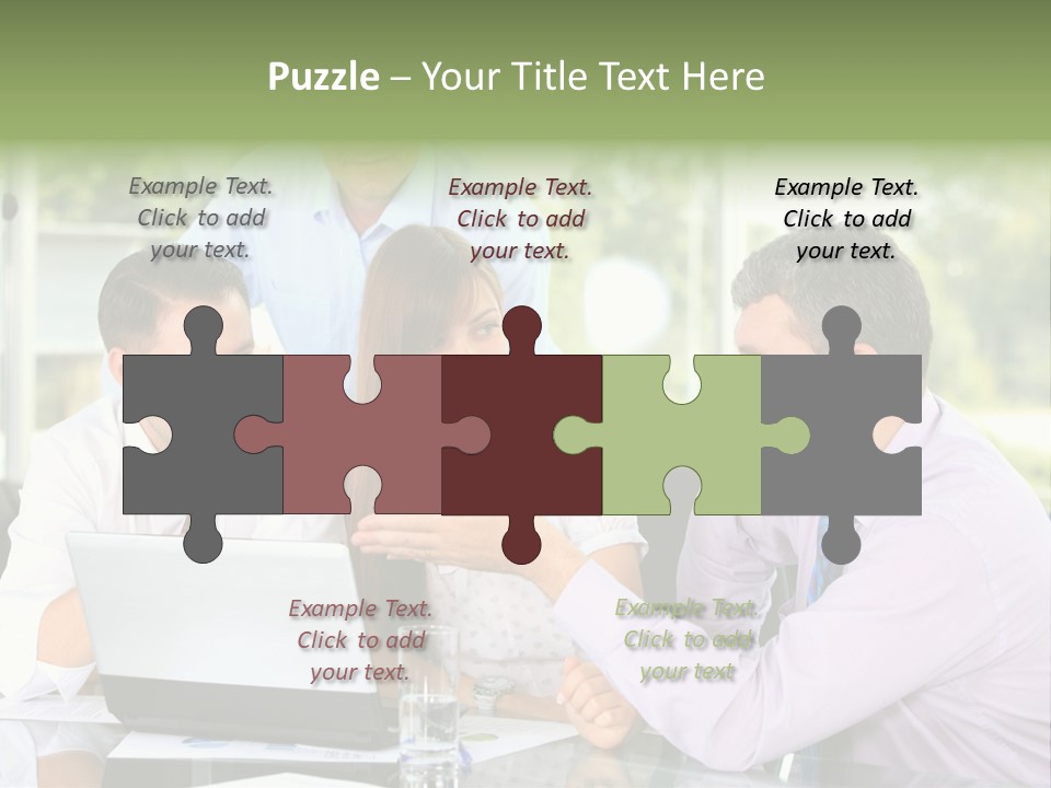 Smiling Work Laptop PowerPoint Template