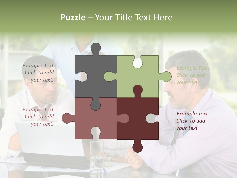 Smiling Work Laptop PowerPoint Template