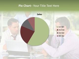 Smiling Work Laptop PowerPoint Template