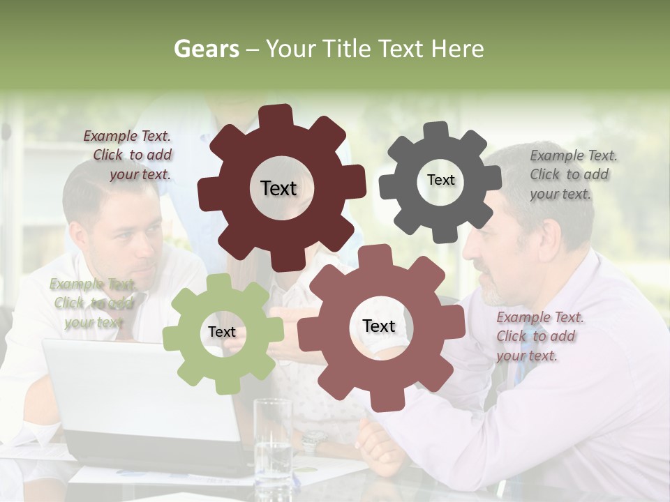 Smiling Work Laptop PowerPoint Template