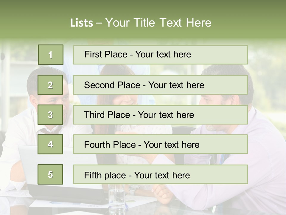 Smiling Work Laptop PowerPoint Template