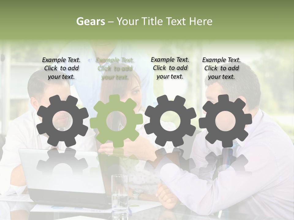 Smiling Work Laptop PowerPoint Template