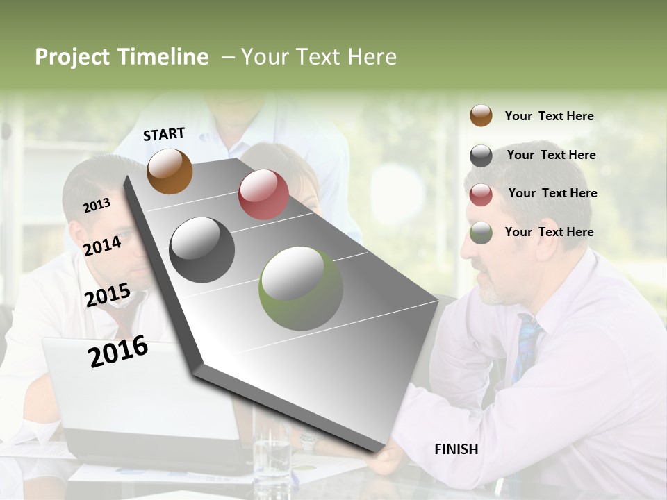 Smiling Work Laptop PowerPoint Template