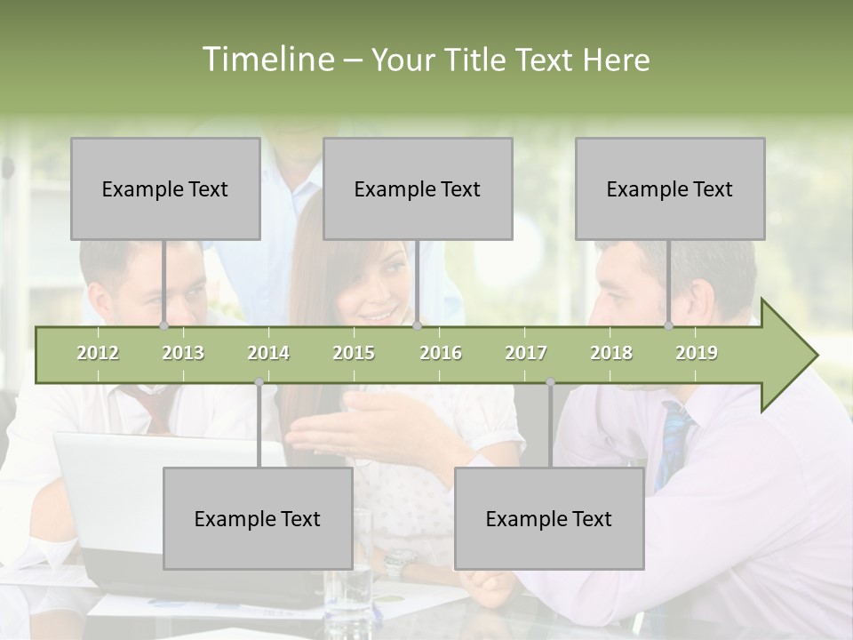 Smiling Work Laptop PowerPoint Template