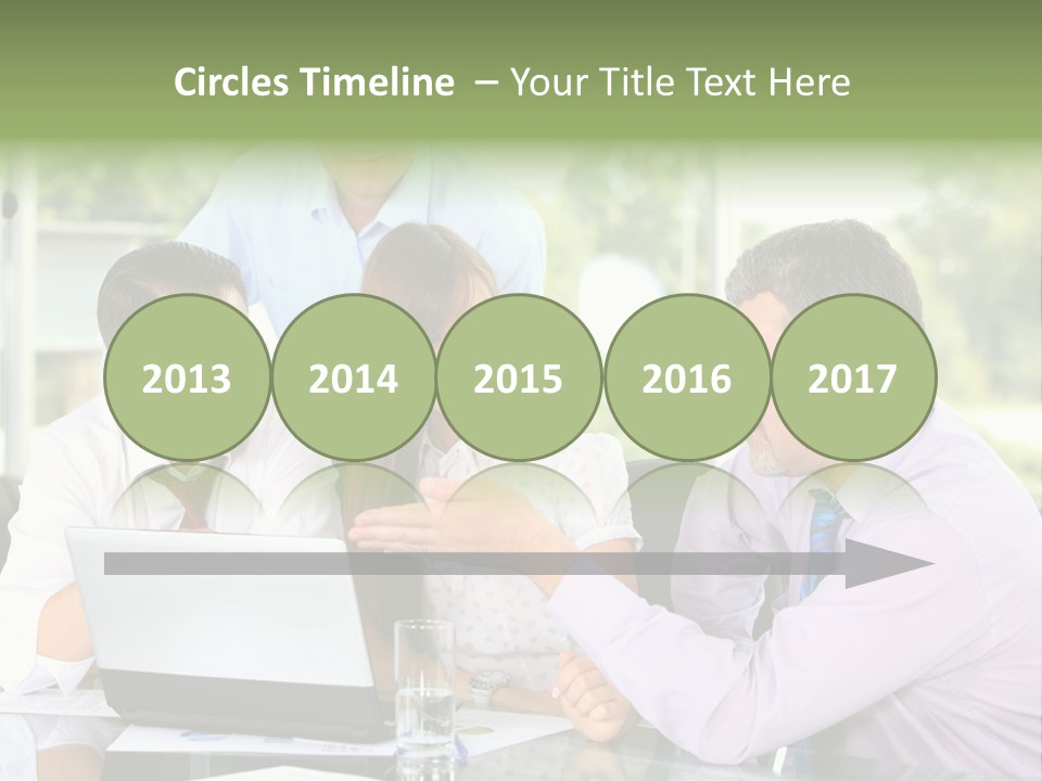 Smiling Work Laptop PowerPoint Template