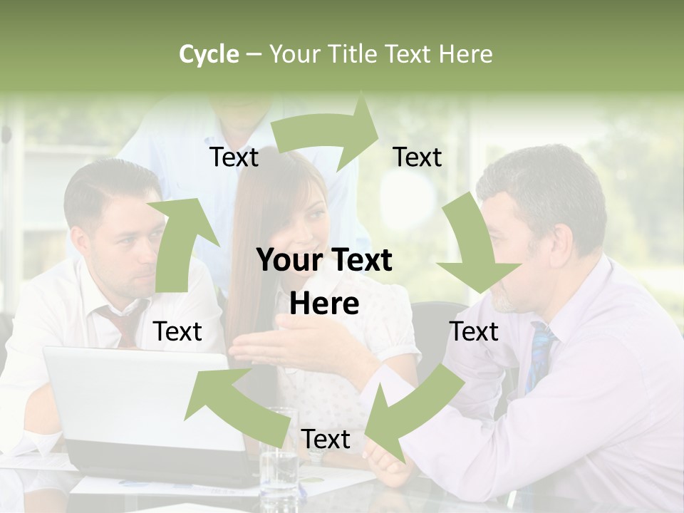 Smiling Work Laptop PowerPoint Template