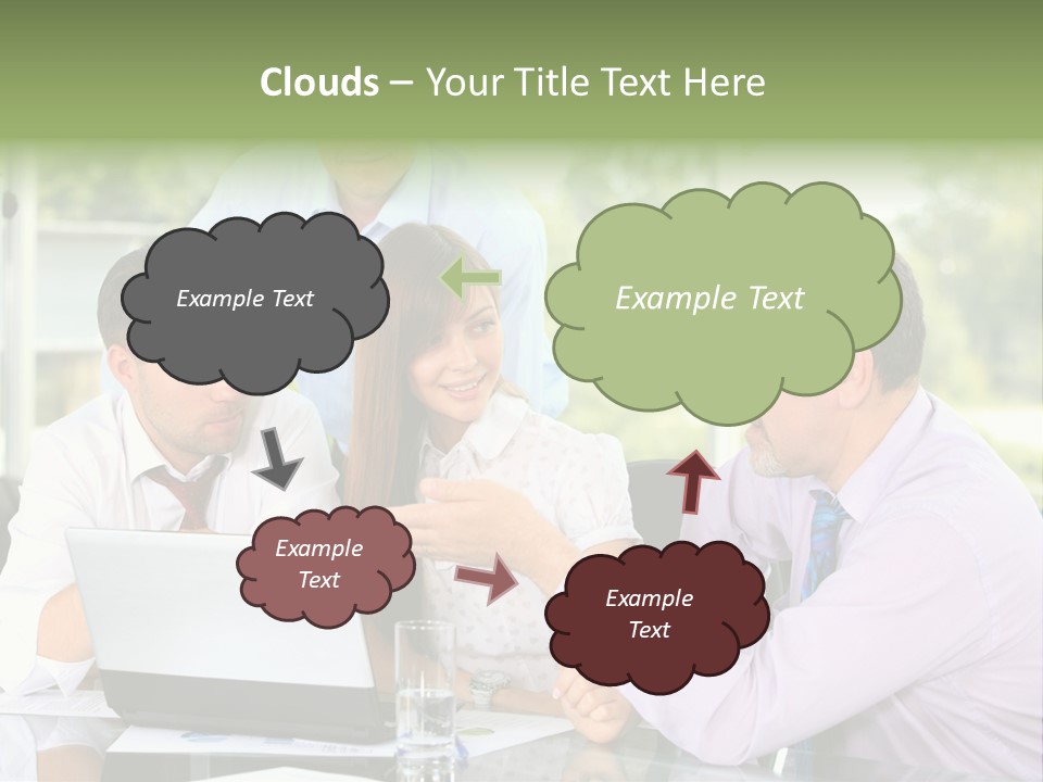 Smiling Work Laptop PowerPoint Template