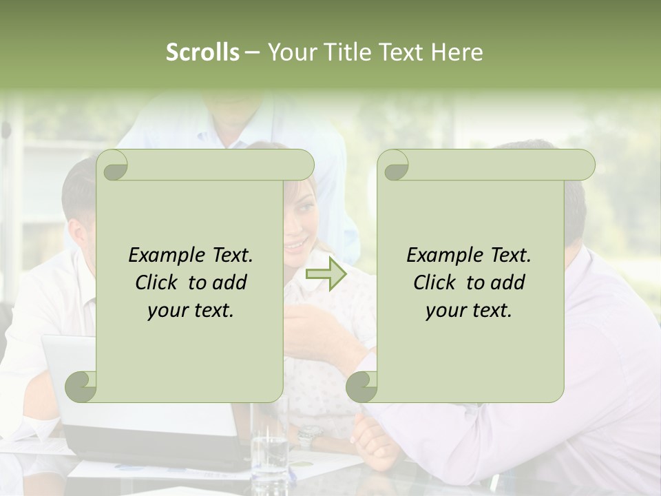 Smiling Work Laptop PowerPoint Template