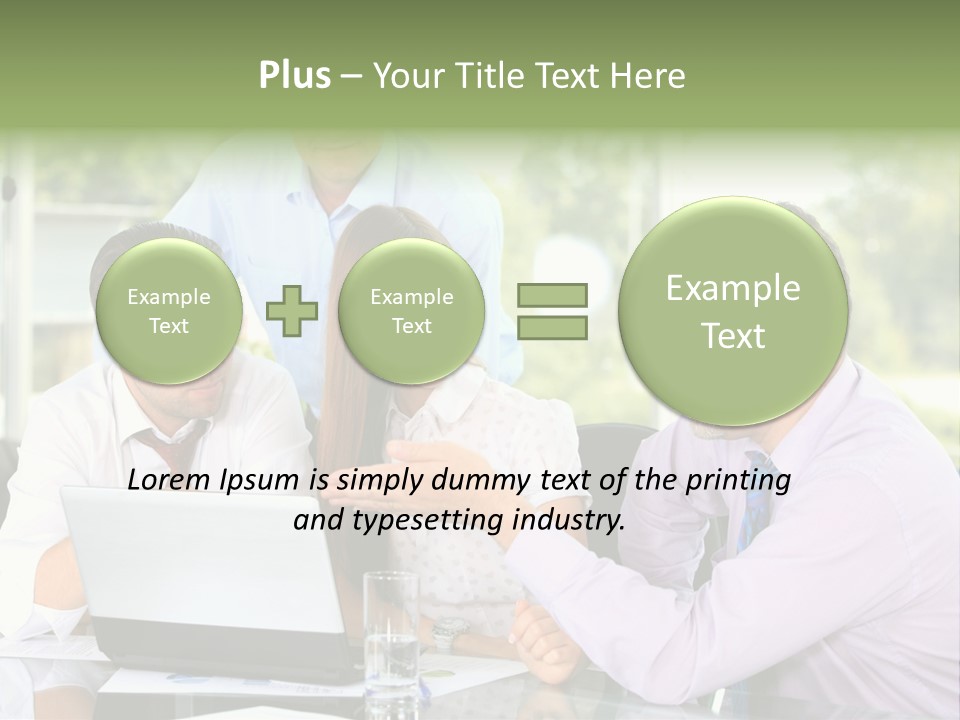 Smiling Work Laptop PowerPoint Template