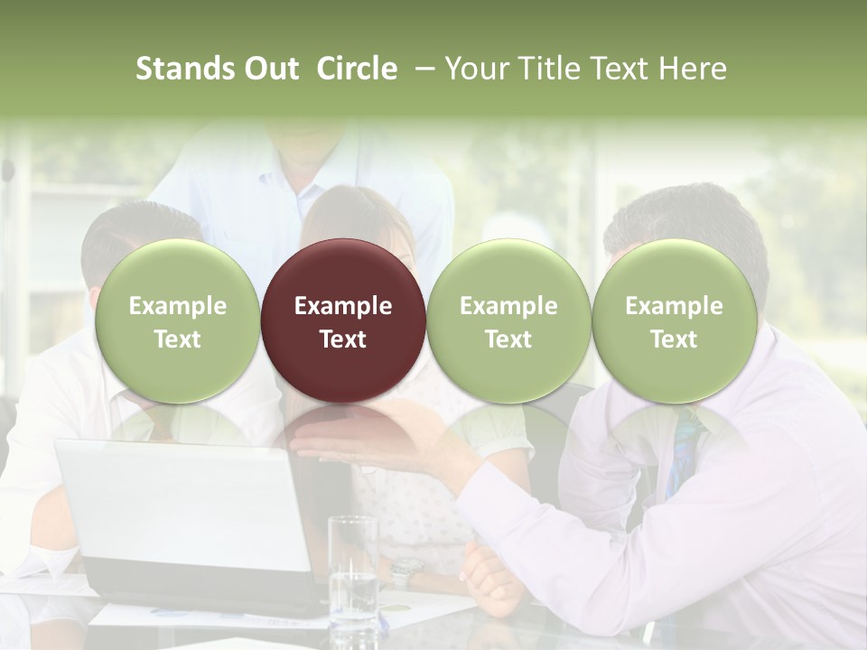 Smiling Work Laptop PowerPoint Template