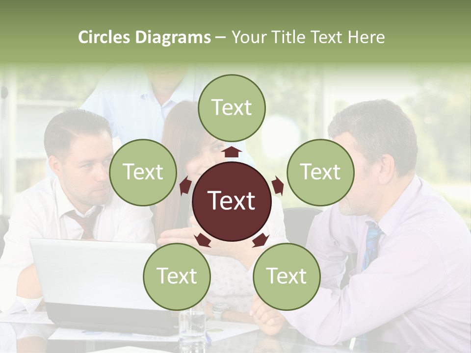 Smiling Work Laptop PowerPoint Template