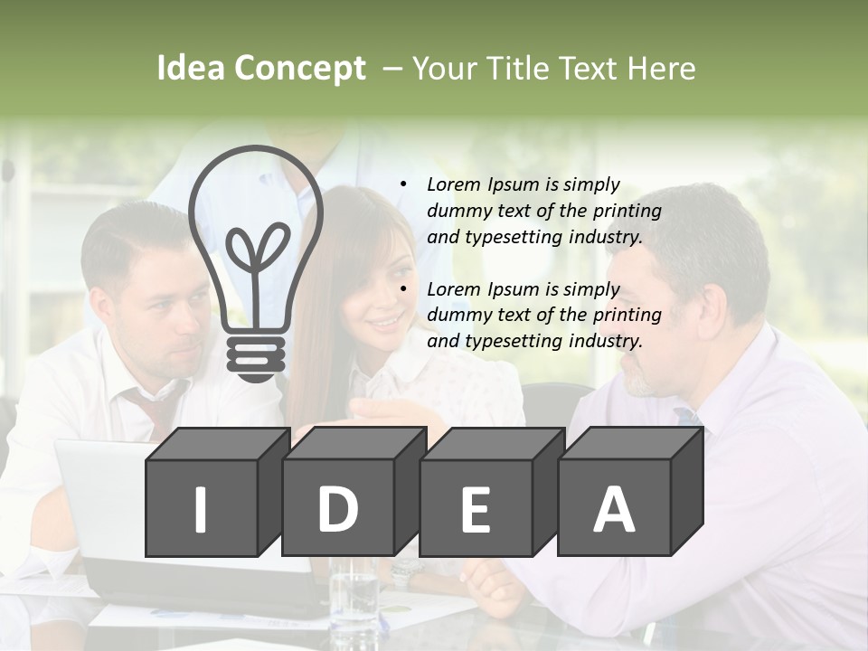 Smiling Work Laptop PowerPoint Template