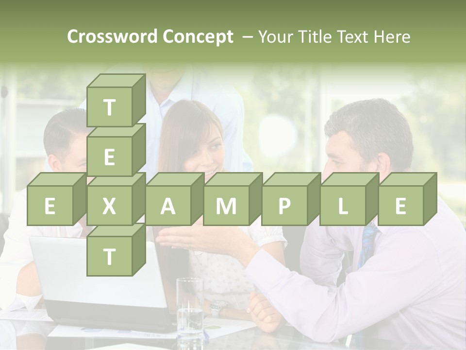 Smiling Work Laptop PowerPoint Template