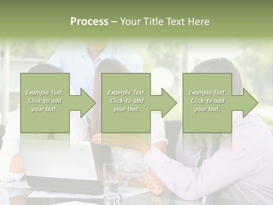 Smiling Work Laptop PowerPoint Template