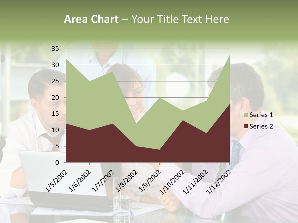 Smiling Work Laptop PowerPoint Template