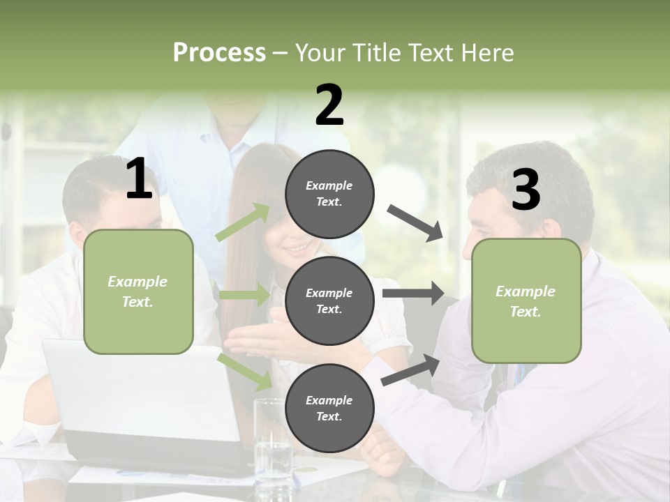 Smiling Work Laptop PowerPoint Template