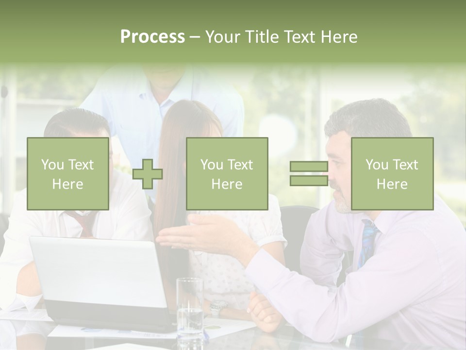 Smiling Work Laptop PowerPoint Template