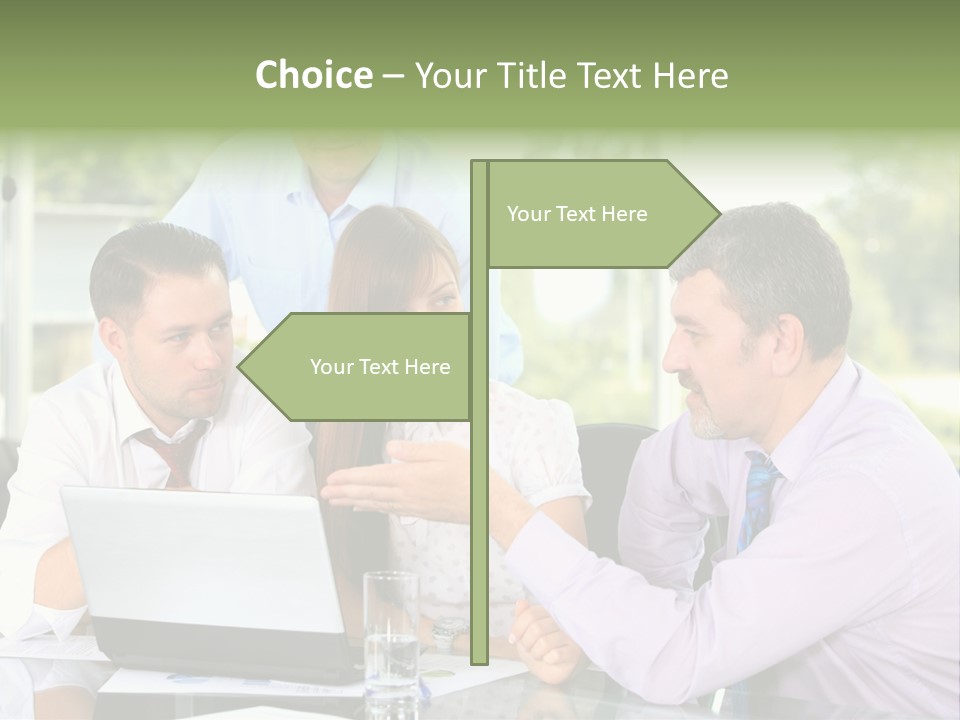 Smiling Work Laptop PowerPoint Template