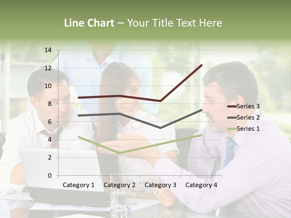 Smiling Work Laptop PowerPoint Template