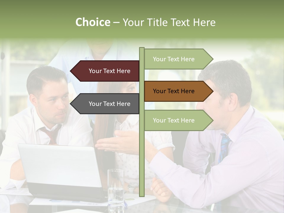 Smiling Work Laptop PowerPoint Template