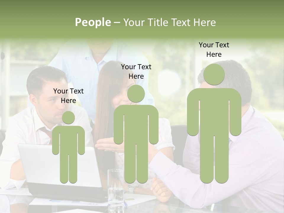 Smiling Work Laptop PowerPoint Template