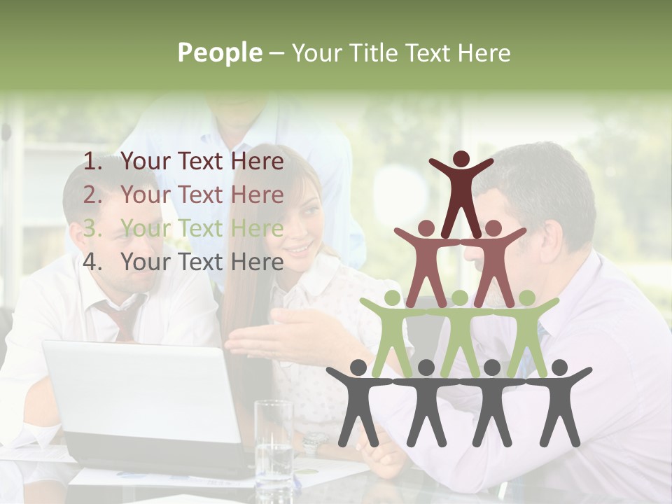 Smiling Work Laptop PowerPoint Template