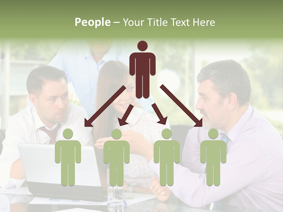 Smiling Work Laptop PowerPoint Template