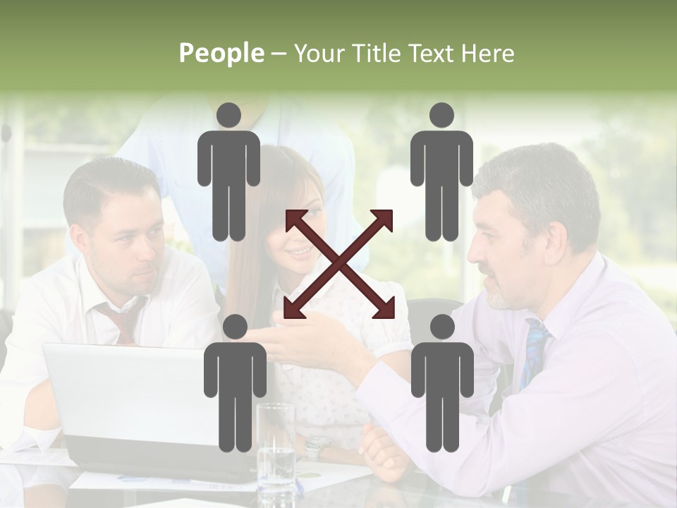 Smiling Work Laptop PowerPoint Template
