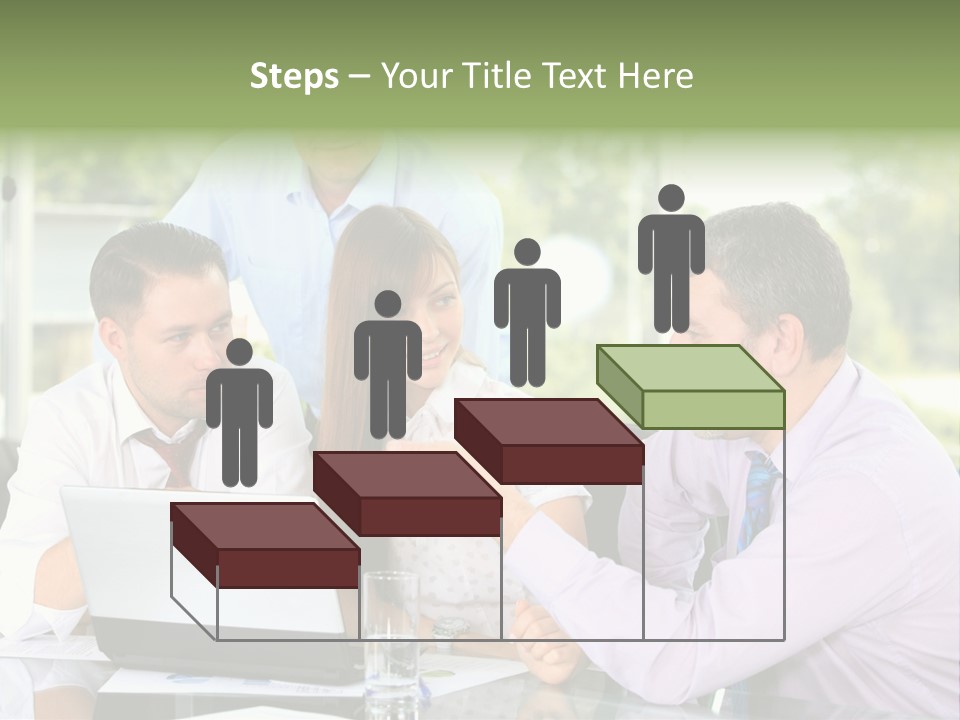 Smiling Work Laptop PowerPoint Template