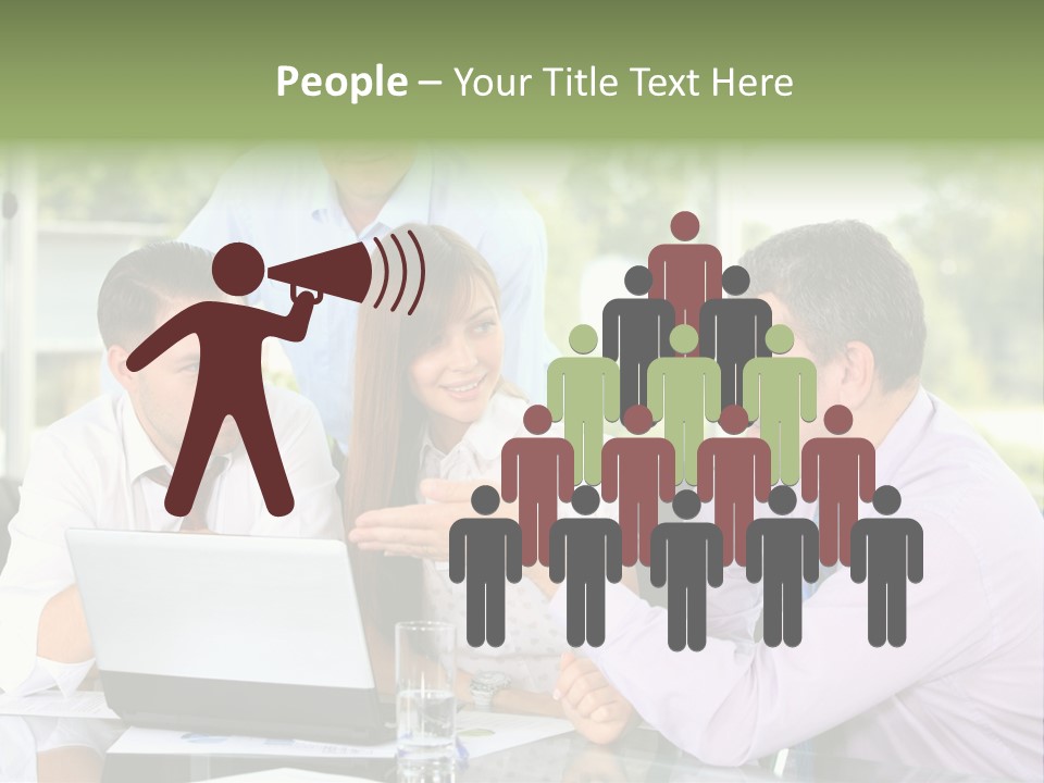 Smiling Work Laptop PowerPoint Template