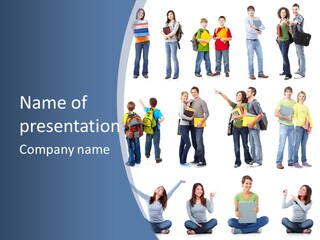 Teenager Lifestyle Isolated PowerPoint Template