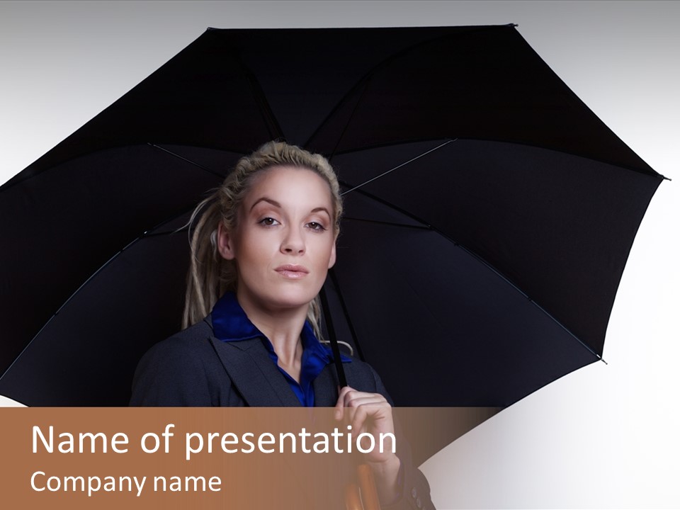 Face Umbrella Human PowerPoint Template