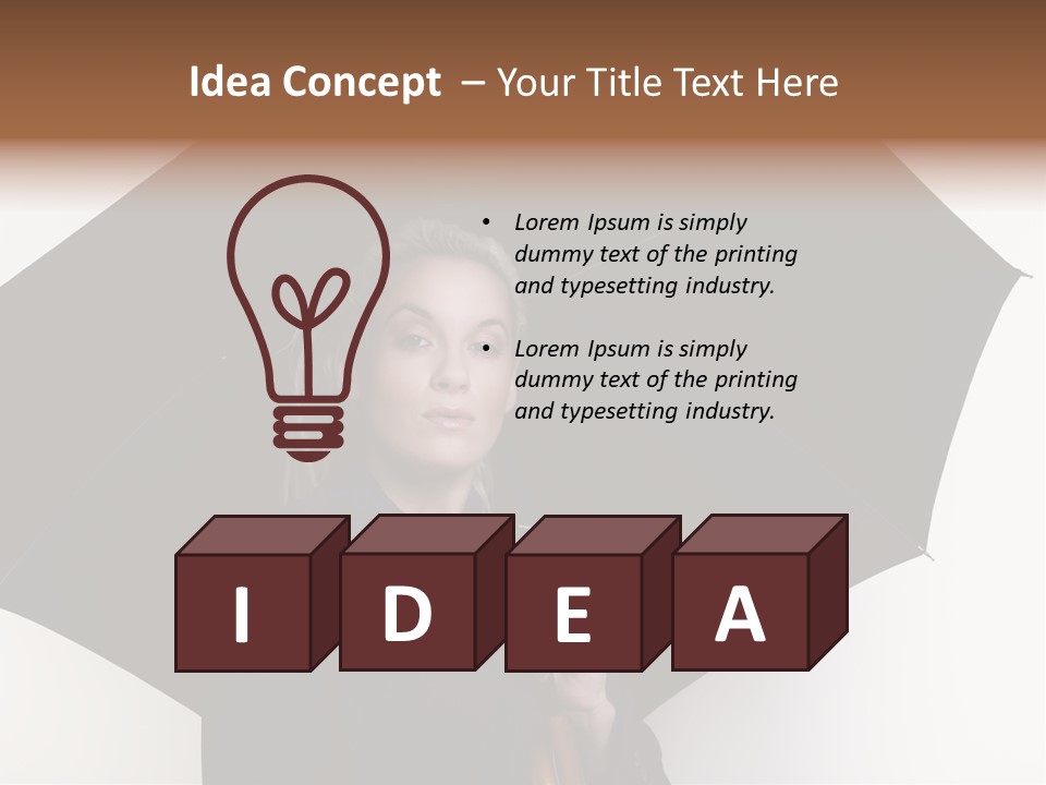 Face Umbrella Human PowerPoint Template