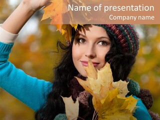 October Girl Maple PowerPoint Template