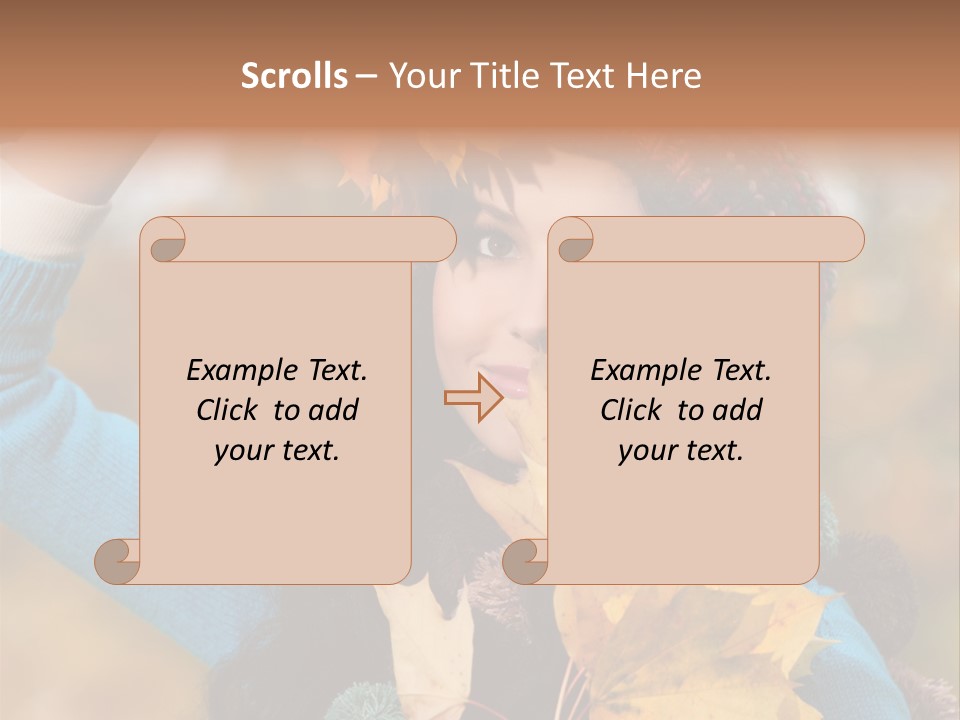 October Girl Maple PowerPoint Template