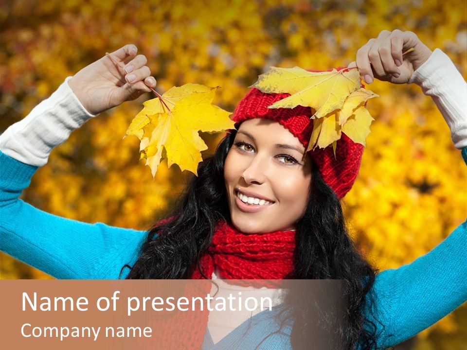 Cheerful Nature Girl PowerPoint Template