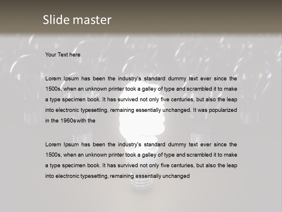 Fluorescent Tungsten Bulb PowerPoint Template