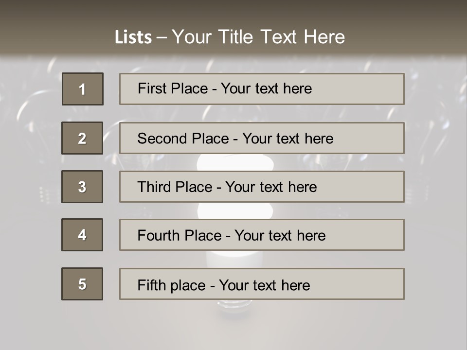 Fluorescent Tungsten Bulb PowerPoint Template