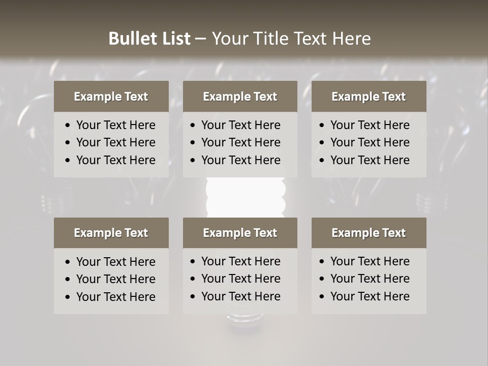 Fluorescent Tungsten Bulb PowerPoint Template