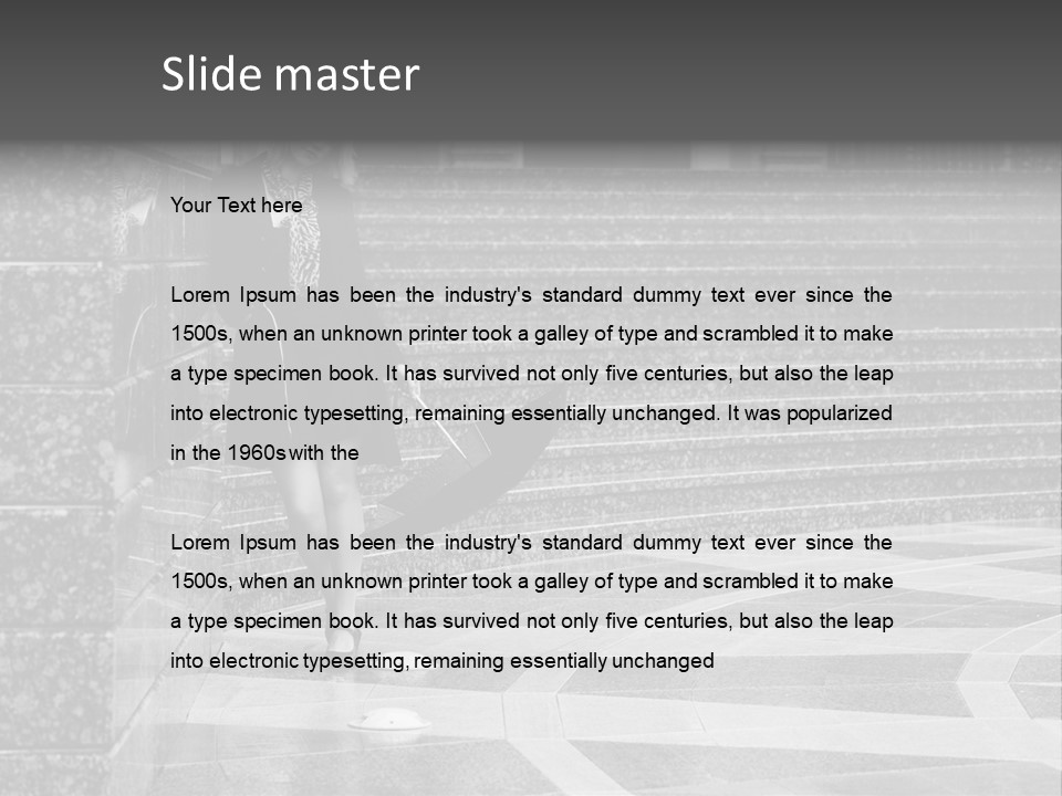 Standing Pensive Blond PowerPoint Template