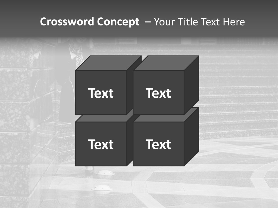 Standing Pensive Blond PowerPoint Template