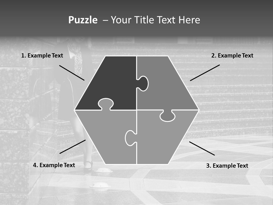 Standing Pensive Blond PowerPoint Template